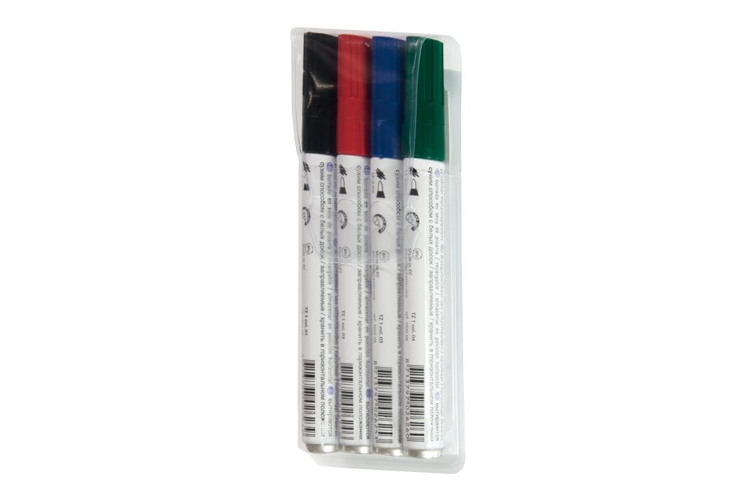 Zange Whiteboard Stift 4er Set – PE4800BTK4S, Für Whiteboard & Glas, Leicht Abwischbar | Trocknet Schnell, Geruchsfrei