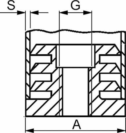 Gewindestopfen M10 / 60x40x1,5-2,0 Zeichnung