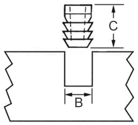 Einschlagmuffen M6x13 Zeichnung