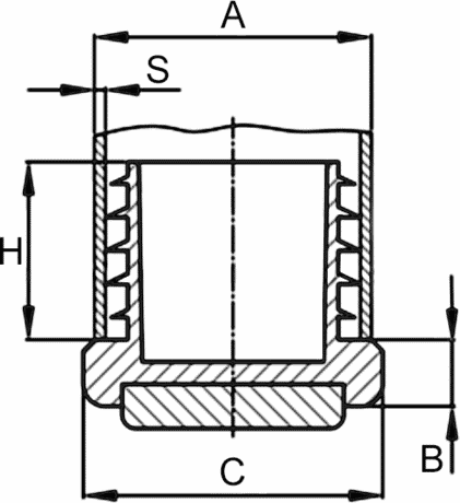 Lamellenstopfen rund 32x1,5-2 Zeichnung