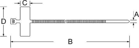Kabelbinder 2,5/100 Form 1 Zeichnung