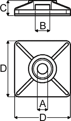 Kabelbindersockel 8,0 mm Zeichnung