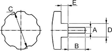 Griffschrauben M10x60 Zeichnung
