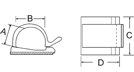 Kabelklemme 5,0x4,9 mm Zeichnung