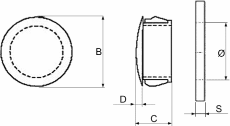 Abdeckstopfen für Bleche Ø 50,8 Zeichnung