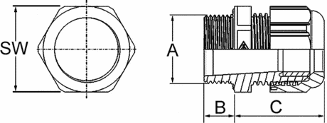 Kabelverschraubung M63x1,5 Zeichnung
