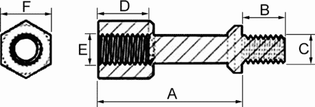 PCB Abstandshalter 30,0 / M4 Zeichnung