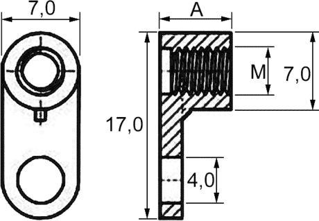 PCB Befestigungsfuß M4 Zeichnung