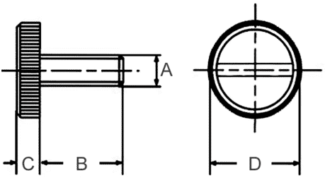 Rändelschrauben M6x20 Zeichnung