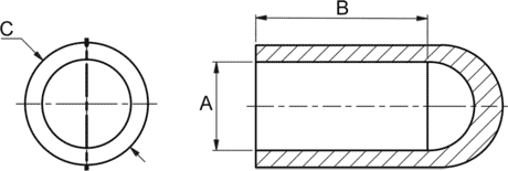 Endkappen 8,0x24,2x10,5 Zeichnung