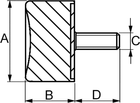Gummi-Metall-Saugpuffer AG M12x37 Zeichnung