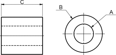Distanzhülsen 8x4,3x40 Zeichnung
