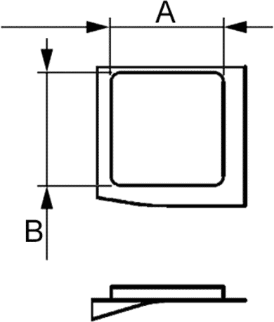 selbstklebende Filzgleiter 100x100 Zeichnung