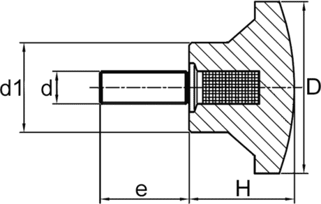 Sterngriffschrauben M12x40 Zeichnung