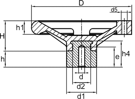 Vier-Speichen-Handräder Ø200 / Form A Zeichnung