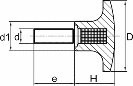 3-Sterngriffschrauben M12x40 / Form T Zeichnung