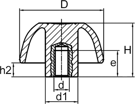 Sterngriffmuttern M16 Zeichnung
