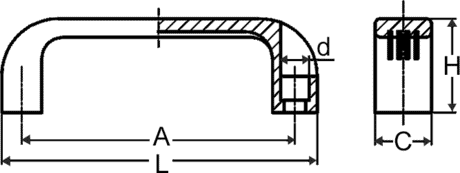 Bügelgriffe 235+/-1 Zeichnung