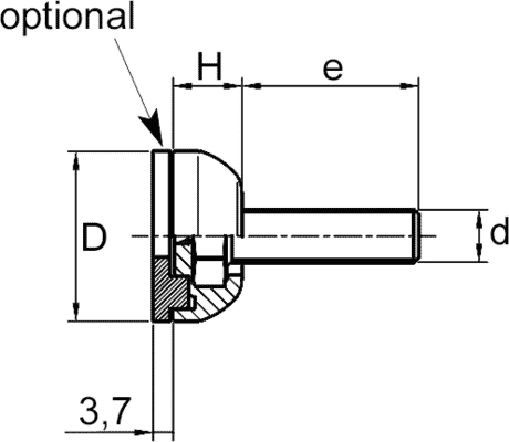 Maschinenfüße M10x33 Zeichnung